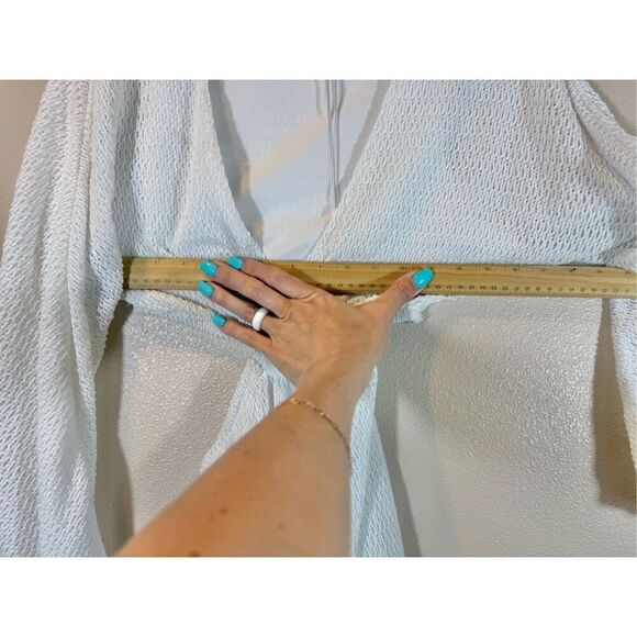 NWOT 12th Tribe White Knitted Free Bird Side Cutout Mini Resort Dress Women's S - Picture 11 of 12